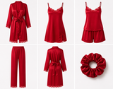 Ensemble Pyjama Satin 6 Pièces Élégance