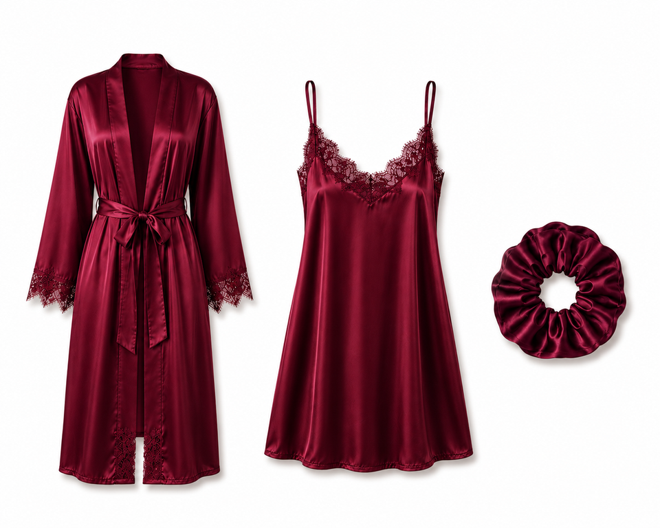Ensemble Satin 3 Pièces Élégance